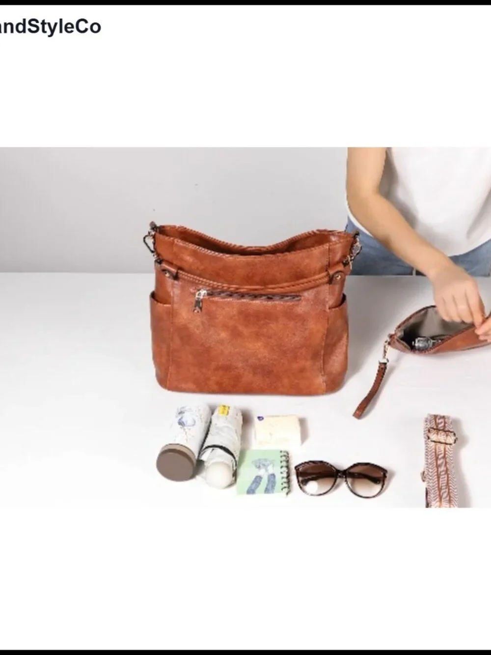 PU Leather Hobo Crossbody Shoulder Bag for Women Travel Work